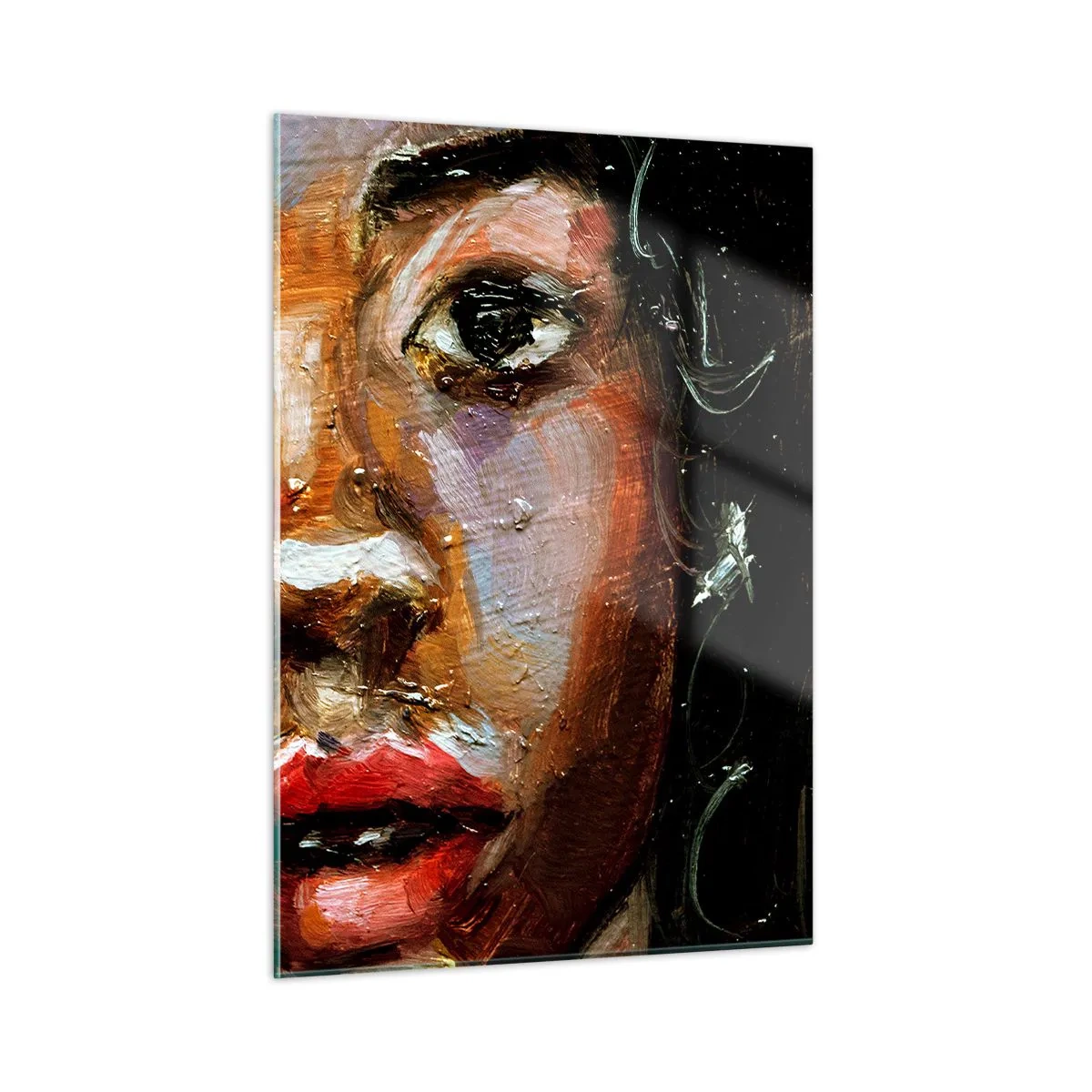 Billede på glas - Sort og glitter - 50x70 cm