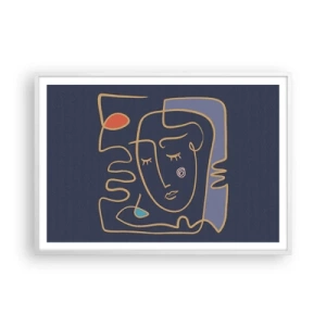 Plakat i hvid ramme - I drømmerier - 100x70 cm