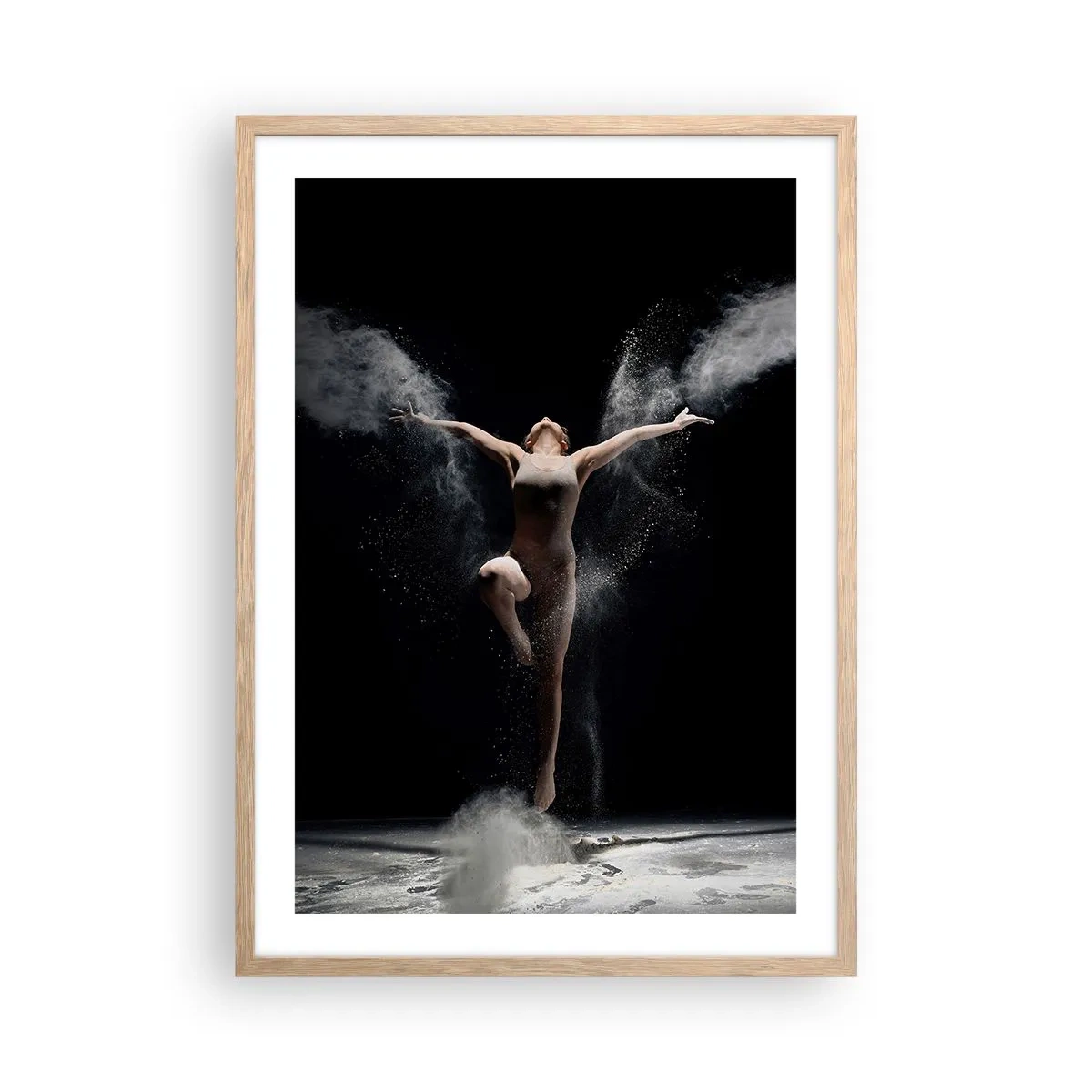 Plakat i ramme af lyst egetræ - Elfer findes - 50x70 cm