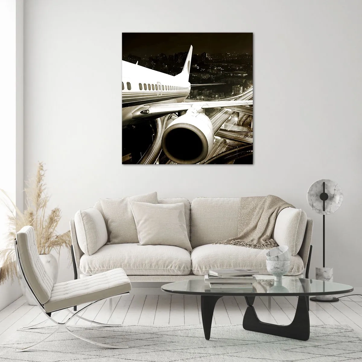 Billede på glas - Stiger ind i natten - 70x70 cm