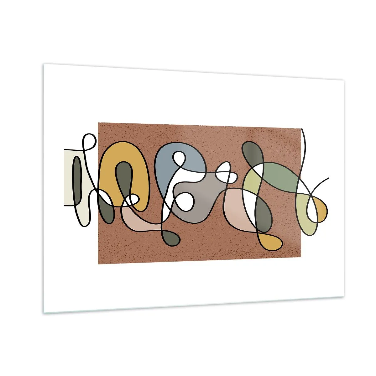 Billede på glas - En abstraktion, der er værd at smile over - 100x70 cm