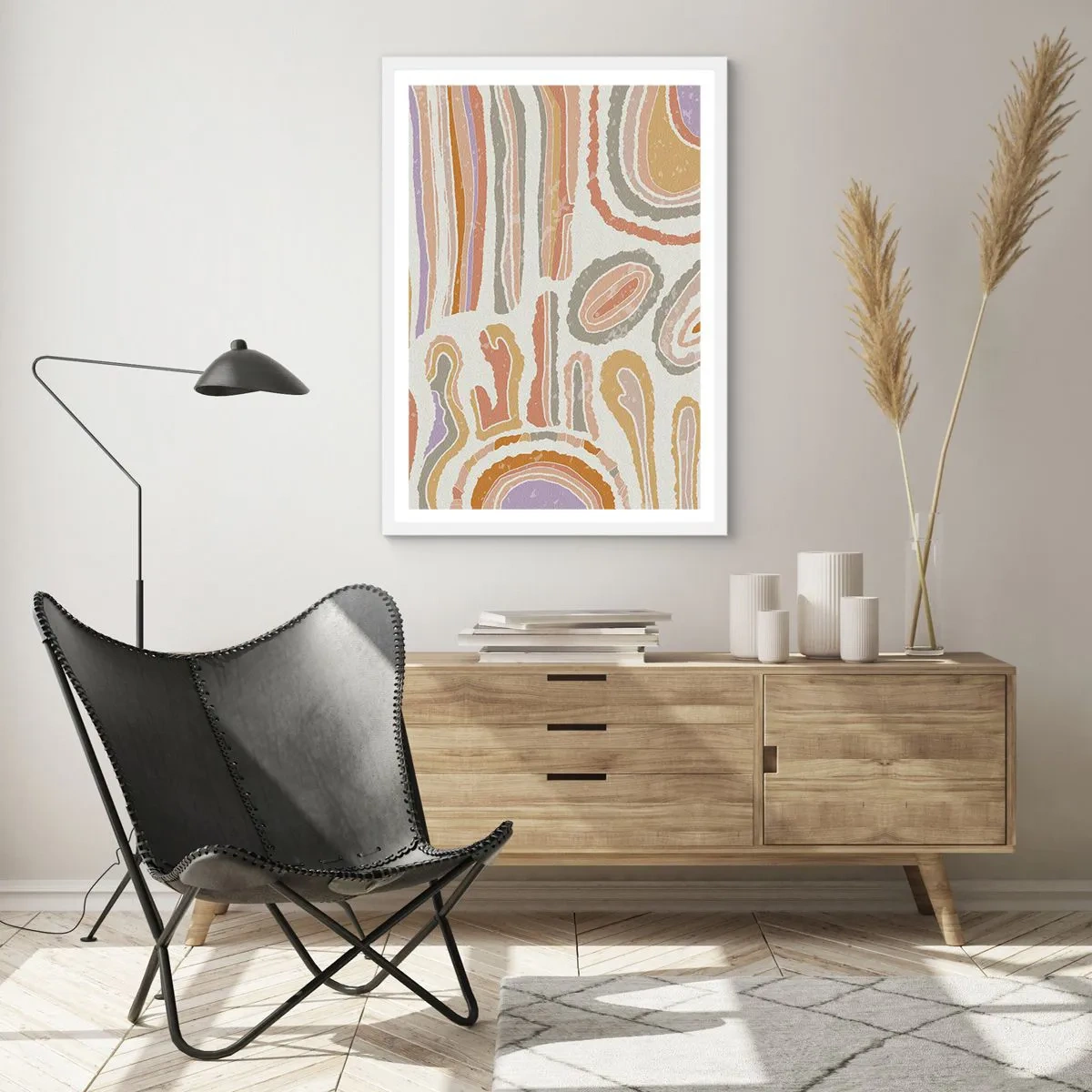 Plakat i hvid ramme - Farverige tværsnit - 40x50 cm