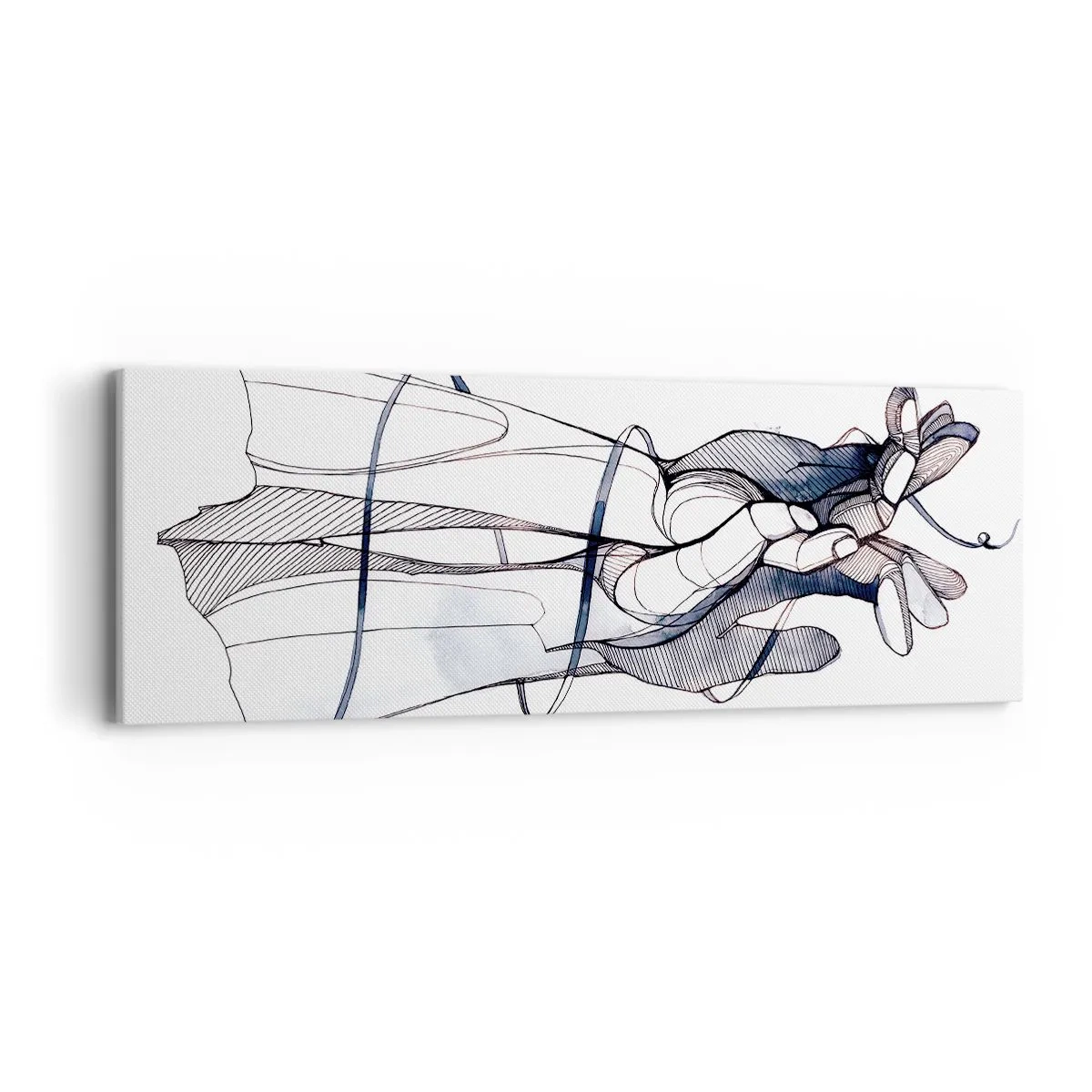 Lærredstryk - Billede på lærred - En undersøgelse af berøring - 90x30 cm