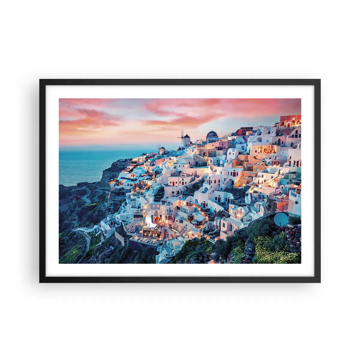 Plakat i sort ramme - Din store græske ferie - 70x50 cm