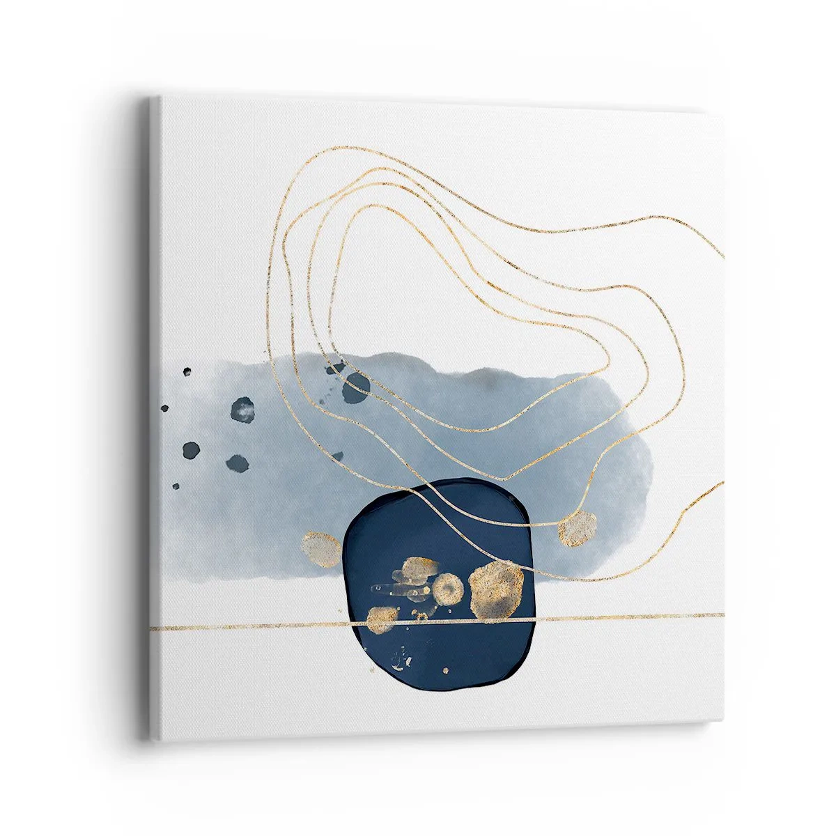 Lærredstryk - Billede på lærred - Blå-gylden fantasi - 40x40 cm