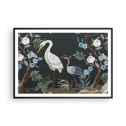 Plakat i sort ramme - Fugleparade - 100x70 cm