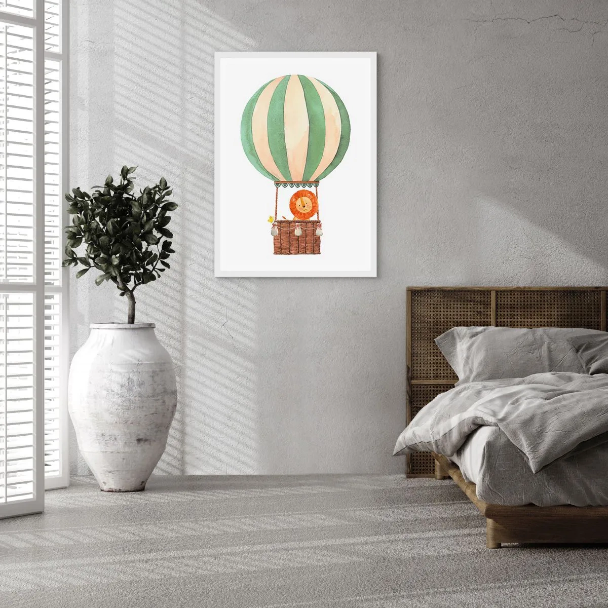 Plakat i hvid ramme - Leons rejser - 61x91 cm