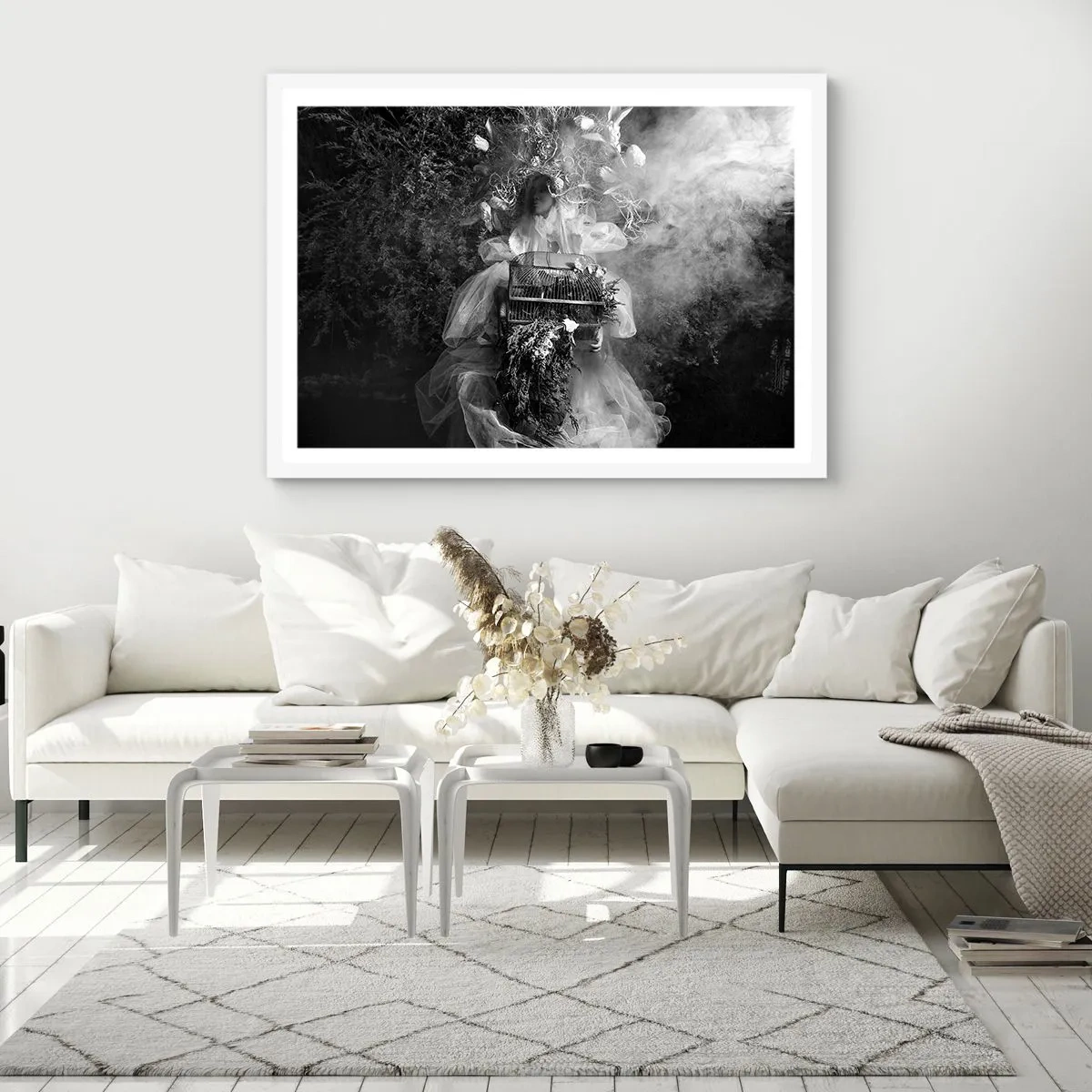 Plakat i hvid ramme - Selve Moder - Naturen - 91x61 cm