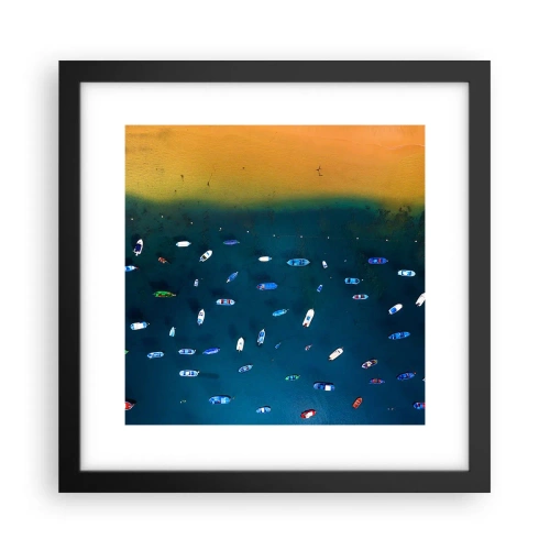 Plakat i sort ramme - En ferieleg - 30x30 cm