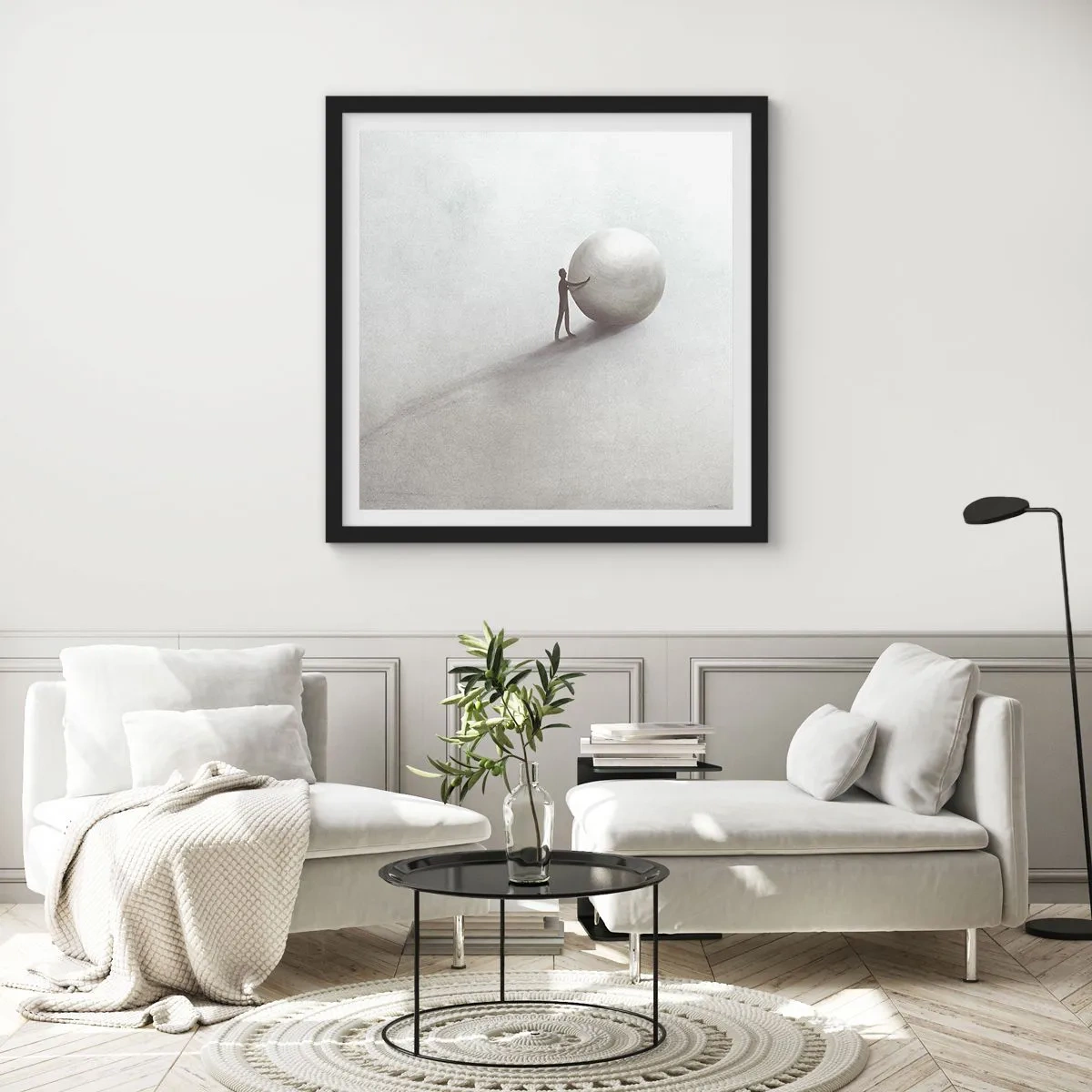 Plakat i sort ramme - Livets spil - 60x60 cm