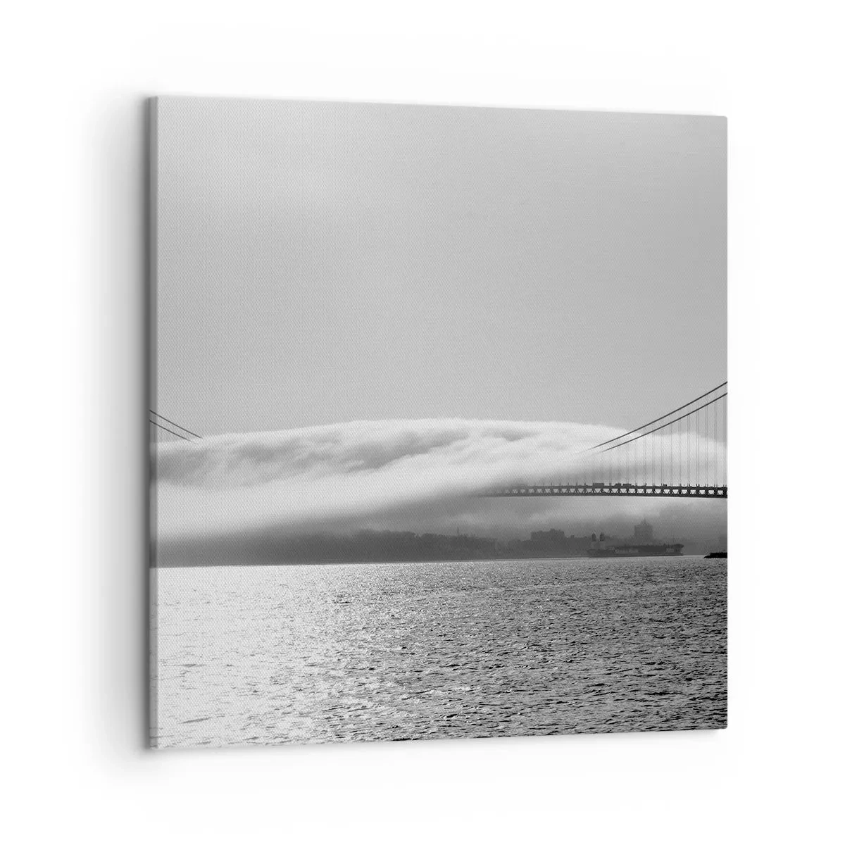 Lærredstryk - Billede på lærred - Sejl gennem Golden Gate - 50x50 cm