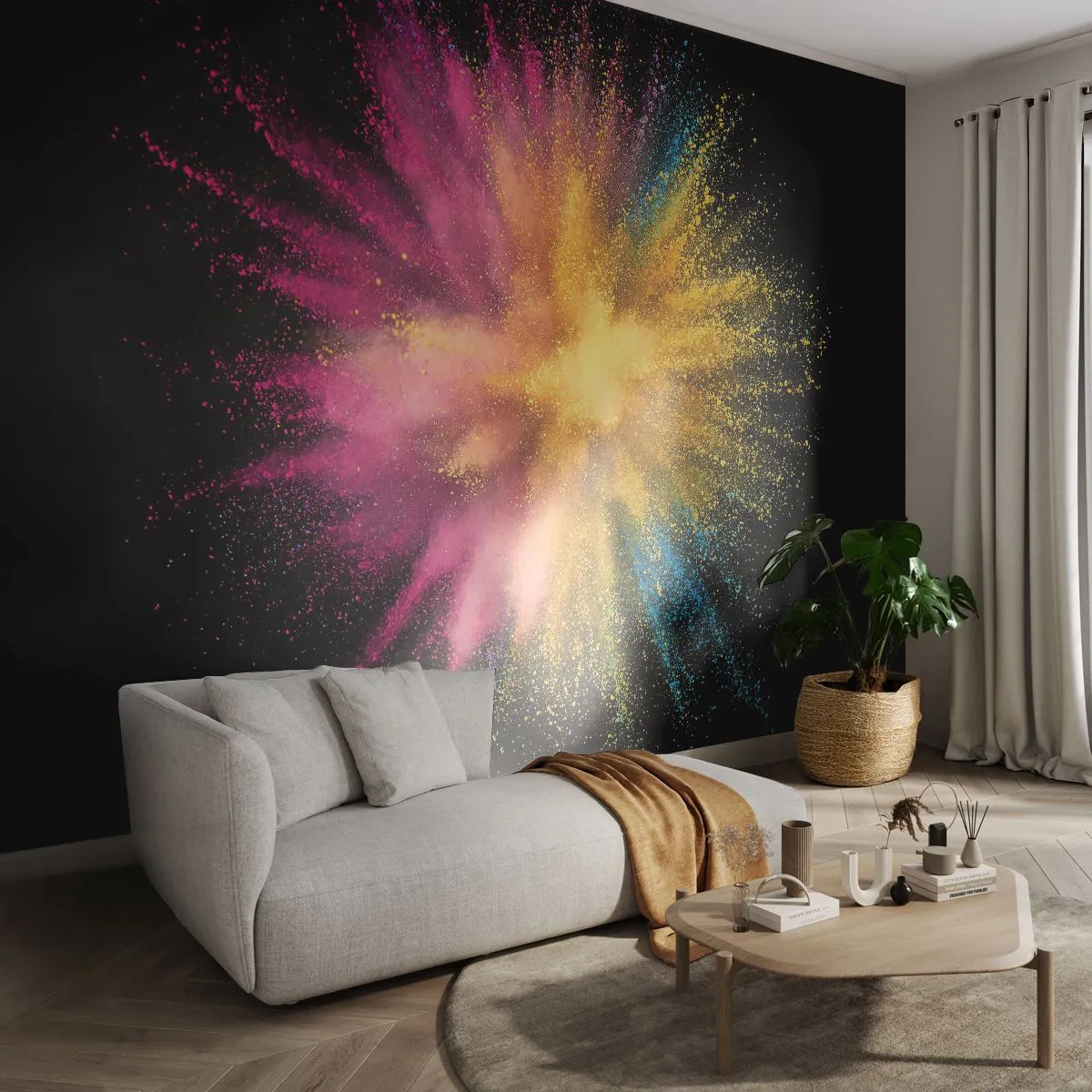 Fototapet Premium Sand - Farvernes fødsel - Abstraktion, Stykke, Fantasi - 100x70 cm