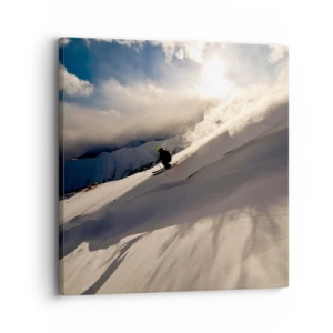 Lærredstryk - Billede på lærred - Udfordringen i bjergene - 30x30 cm