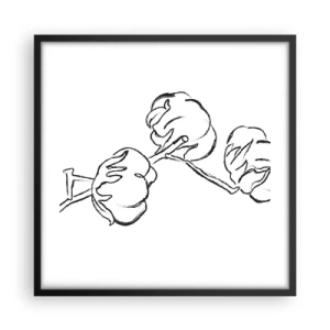 Plakat i sort ramme - Bomuld ned - 50x50 cm