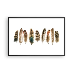 Plakat i sort ramme - Variation med fjer - 91x61 cm