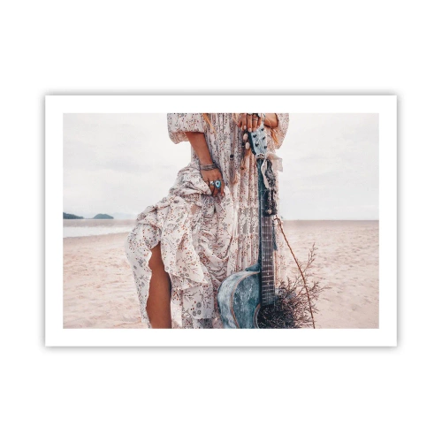 Plakat - Børn blomster på vej - 70x50 cm