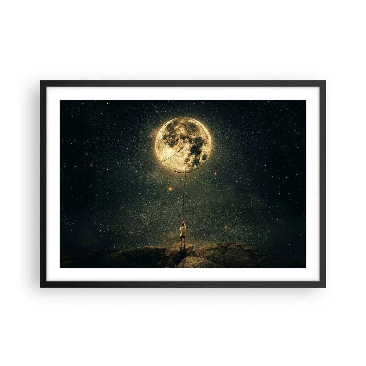 Plakat i sort ramme - En, der stjal månen - 70x50 cm