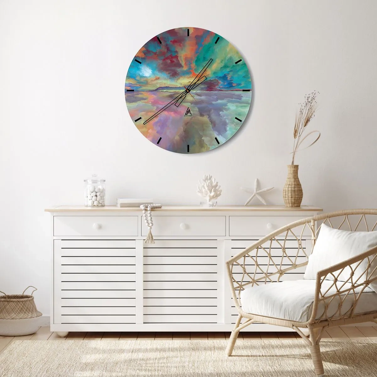 Vægur, Uret - To himle - 40x40 cm