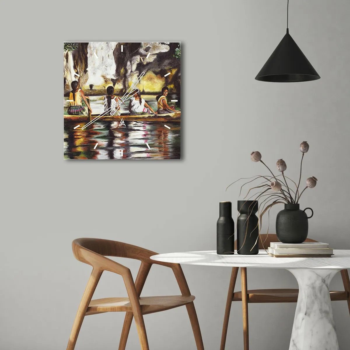 Vægur, Uret - I et polynesisk paradis - 40x40 cm