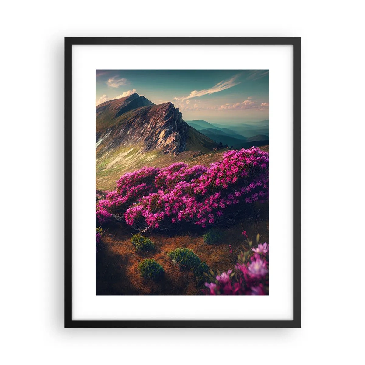 Plakat i sort ramme - Sommer i bjergene - 40x50 cm