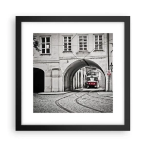 Plakat i sort ramme - Gennem byens labyrint - 30x30 cm