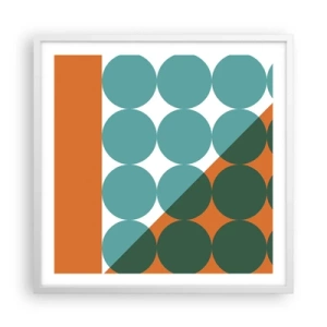 Plakat i hvid ramme - Op og over - 60x60 cm