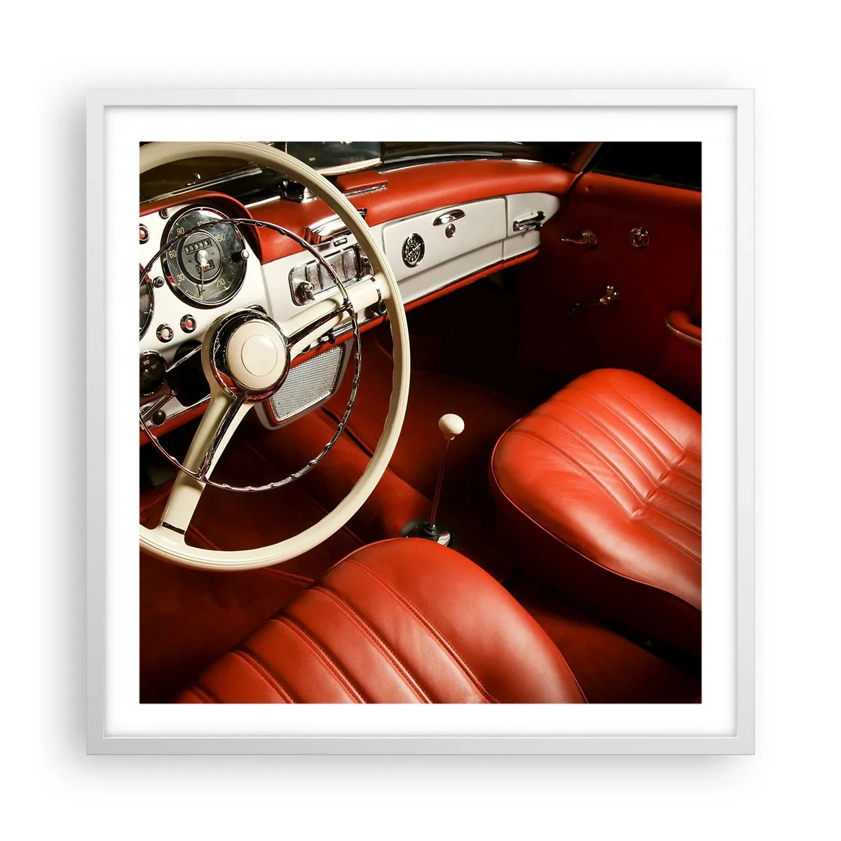 Plakat i hvid ramme - Luksus i vintage stil - 60x60 cm