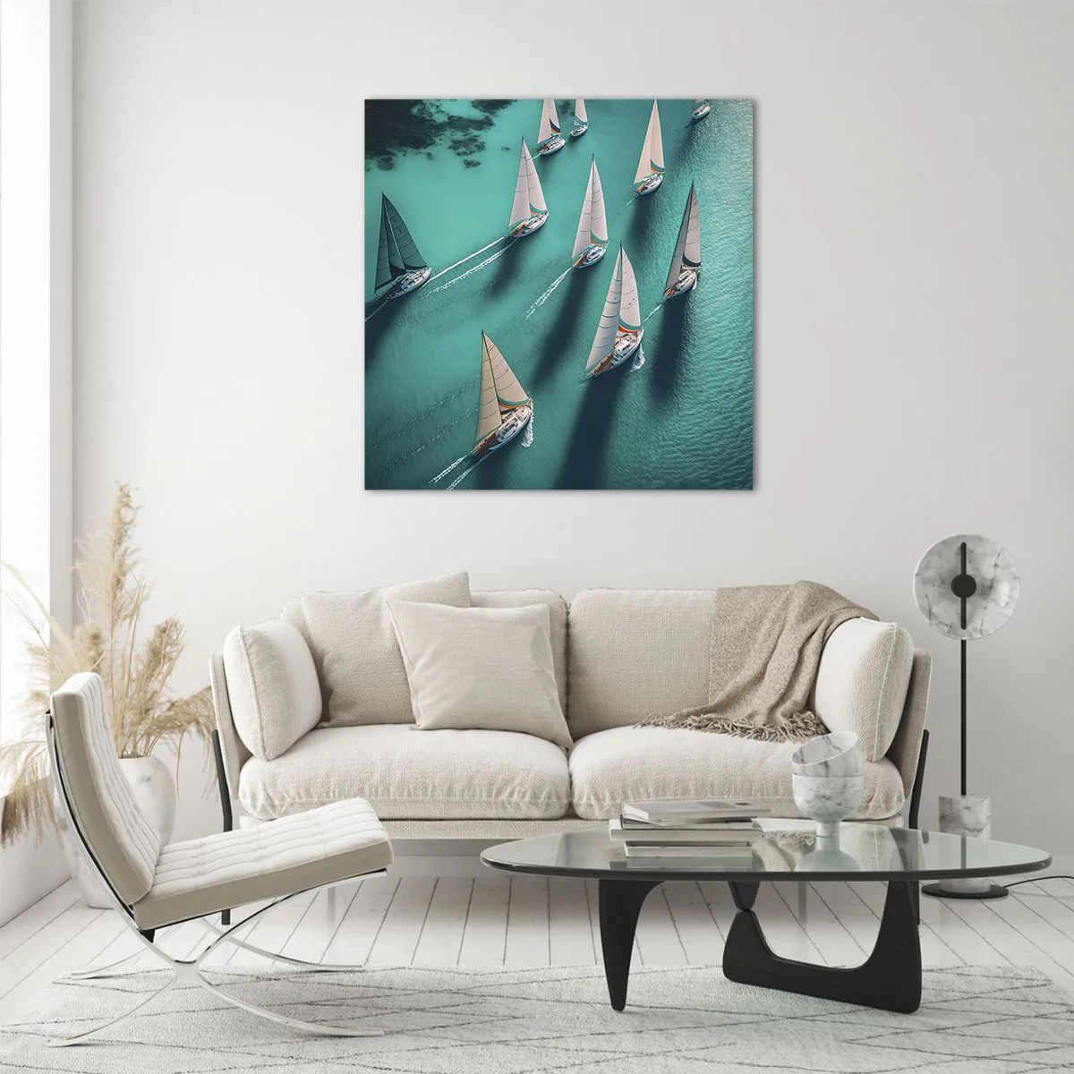 Billede på glas - Konkurrerer med vinden - 70x70 cm