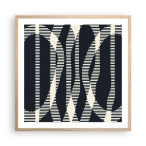 Plakat i ramme af lyst egetræ - Forsøg på at bryde igennem mørket - 60x60 cm