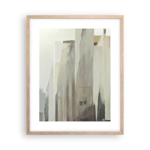 Plakat i ramme af lyst egetræ - En drøm om byen - 40x50 cm