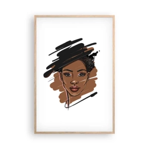 Plakat i ramme af lyst egetræ - Sød som chokolade - 61x91 cm