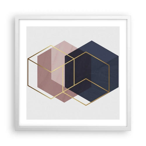 Plakat i hvid ramme - Styrken ved enkelhed - 50x50 cm