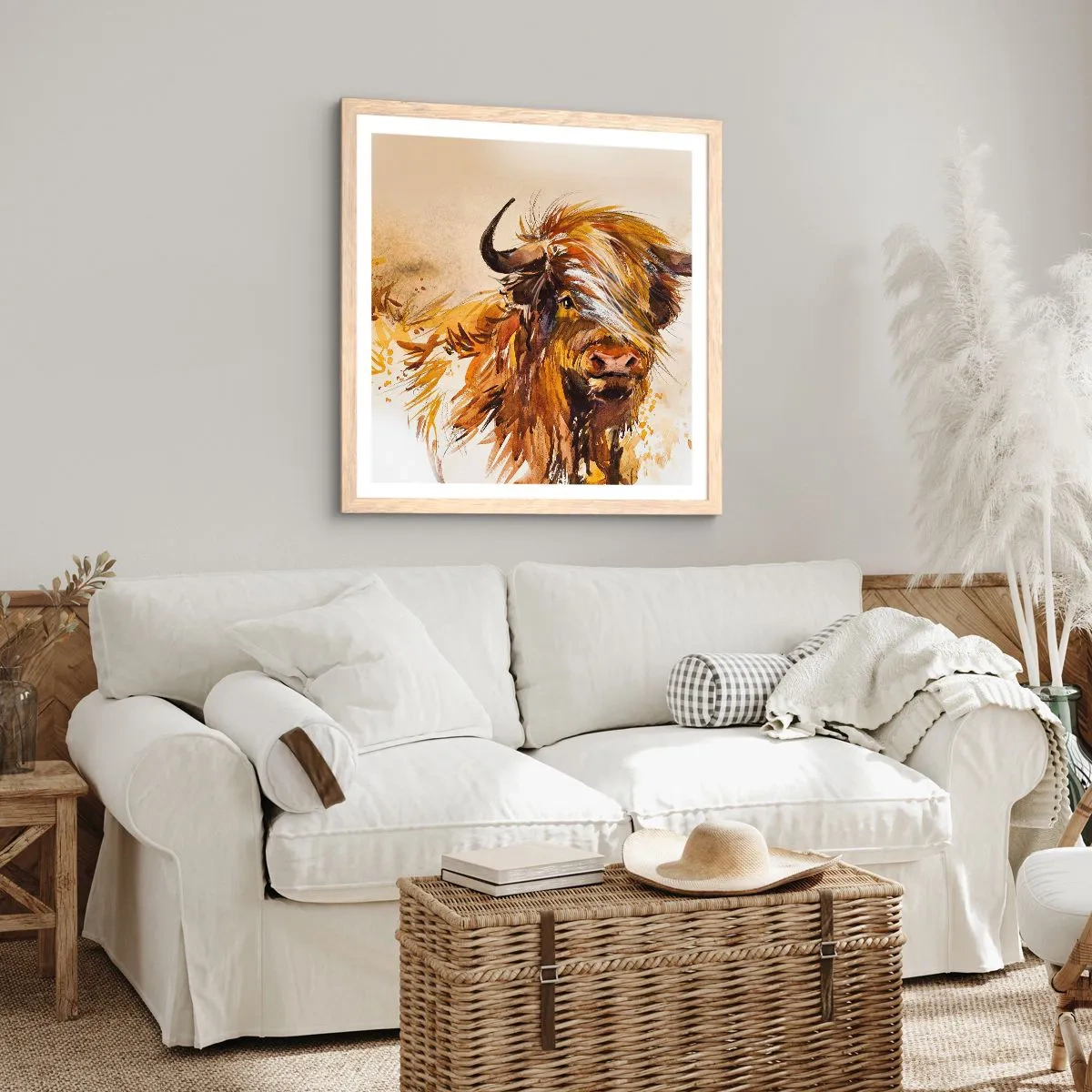 Plakat i ramme af lyst egetræ - Jægerens stolthed - 30x30 cm