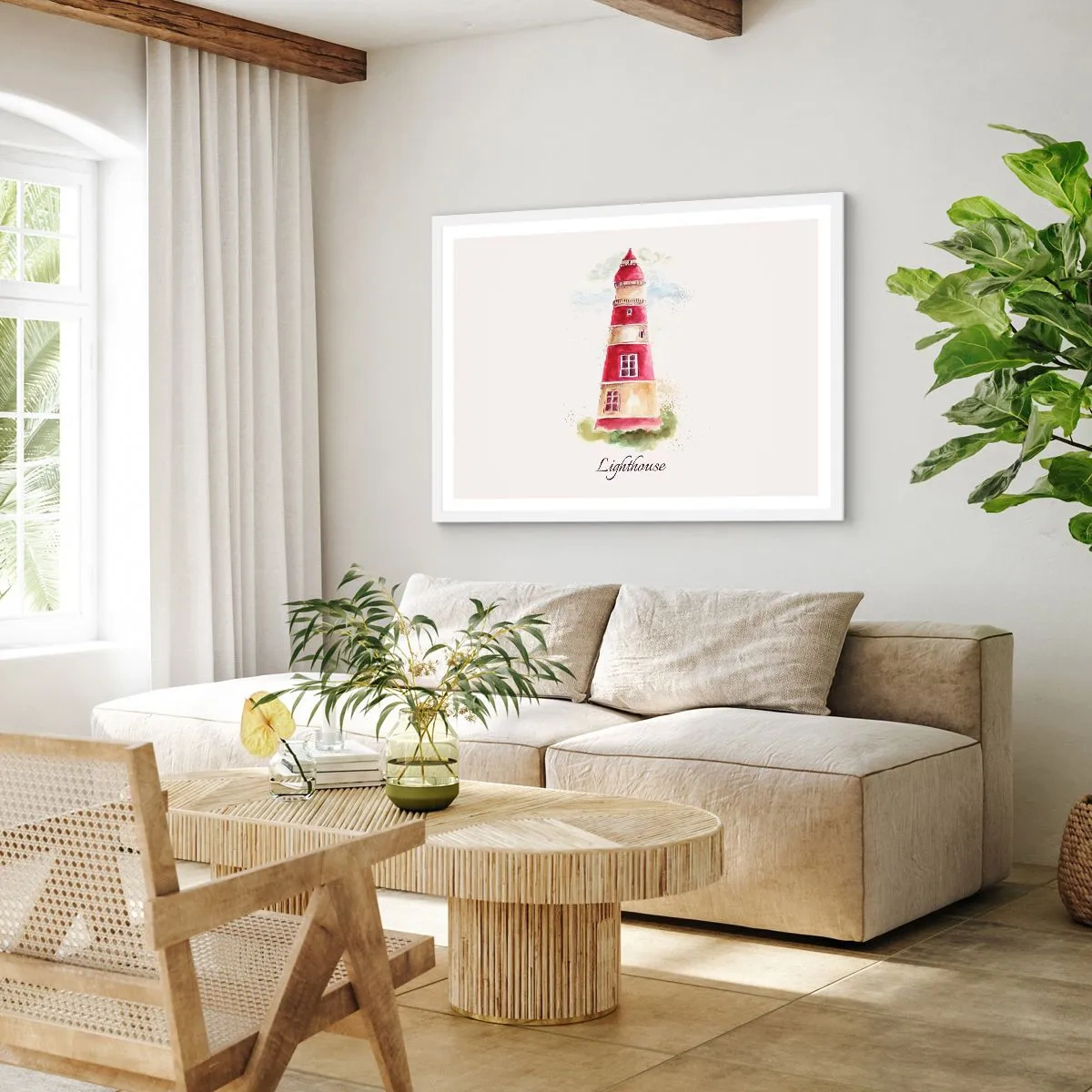 Plakat i hvid ramme - Altid vejret omkring - 50x40 cm