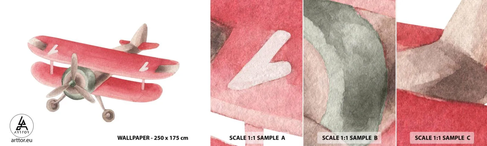 Fototapet Prøve Standard Eco - Klar til at flyve højt - Fly, Børns, Årgang - 100x30 cm