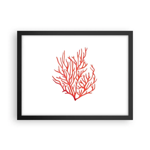Plakat i sort ramme - Koral-filigran - 40x30 cm