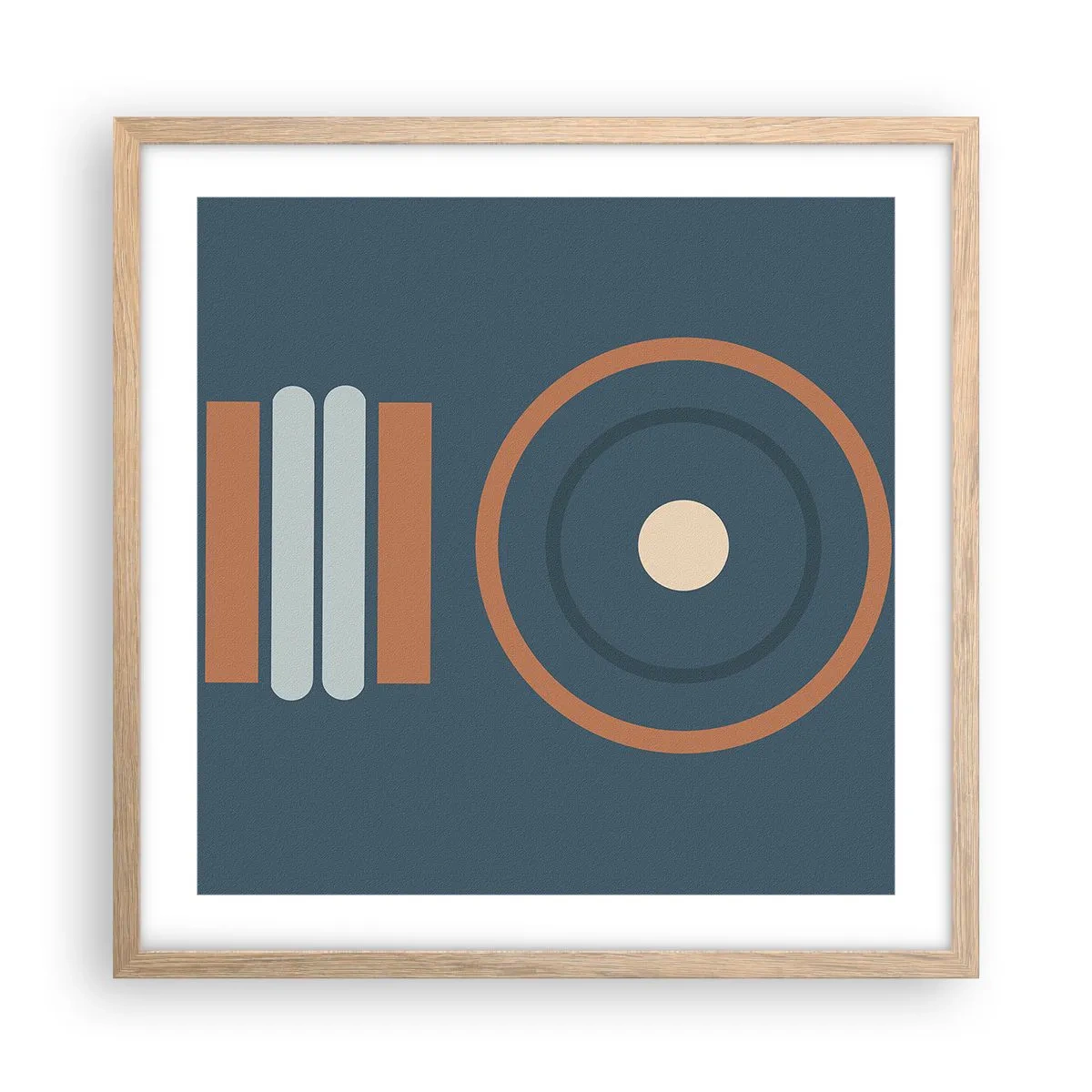 Plakat i ramme af lyst egetræ - Essensen af tingene - 50x50 cm