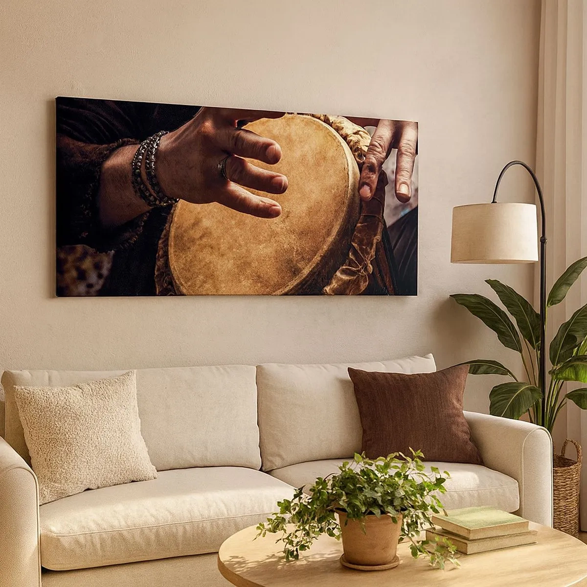 Lærredstryk - Billede på lærred - I hjertets rytme - 100x40 cm