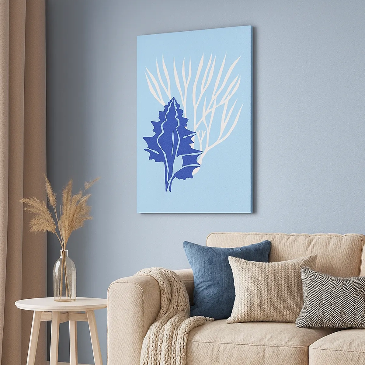 Lærredstryk - Billede på lærred - Bladformede former - 50x70 cm