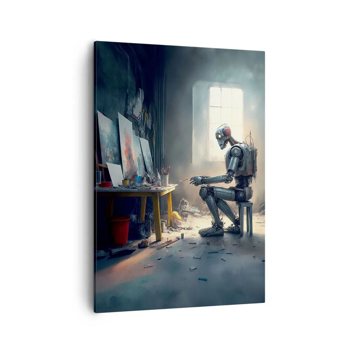 Lærredstryk - Billede på lærred - Den skabende handling - 50x70 cm