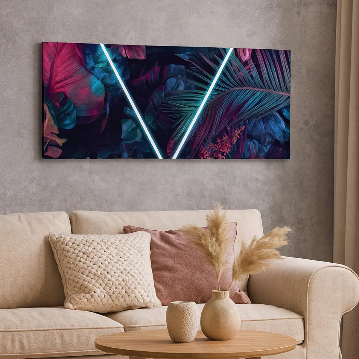 Lærredstryk - Billede på lærred - Have i disco-stil - 30x30 cm