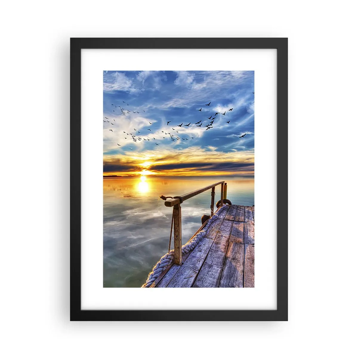 Plakat i sort ramme - Vinden går til ro - 30x40 cm