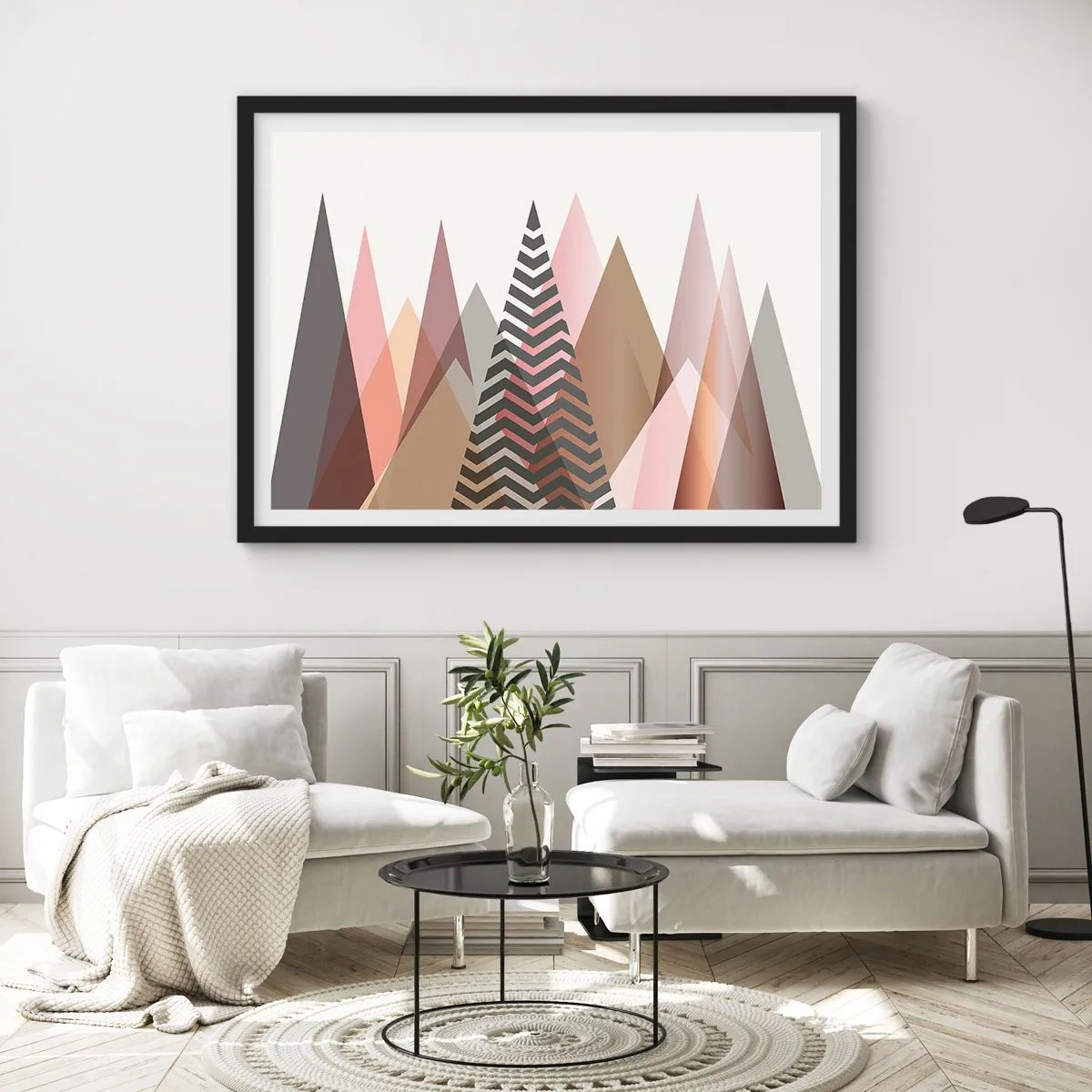 Plakat i sort ramme - Pyramide udsigt - 70x50 cm