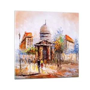 Billede på glas - En parisisk spadseretur - 30x30 cm