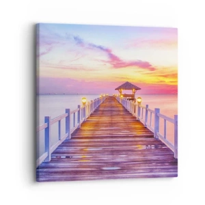 Lærredstryk - Billede på lærred - Lilagylden stilhed om aftenen - 30x30 cm