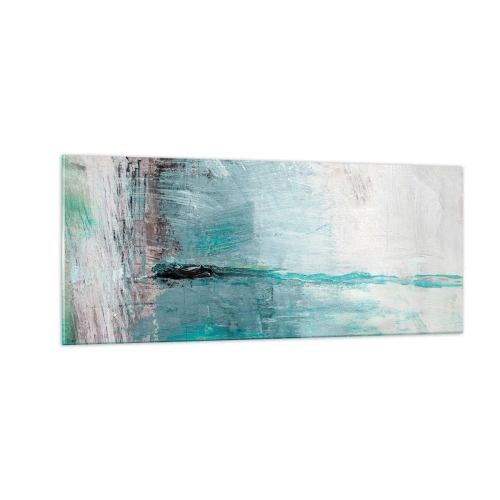 Billede på glas - Horisontalt med blå farve - 100x40 cm