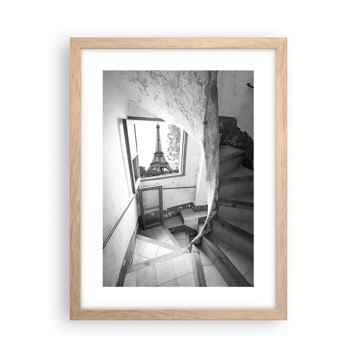 Plakat i ramme af lyst egetræ - Sikke en udsigt! - 30x40 cm