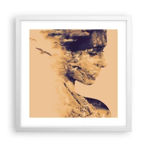 Plakat i hvid ramme - Smuk af natur - 40x40 cm