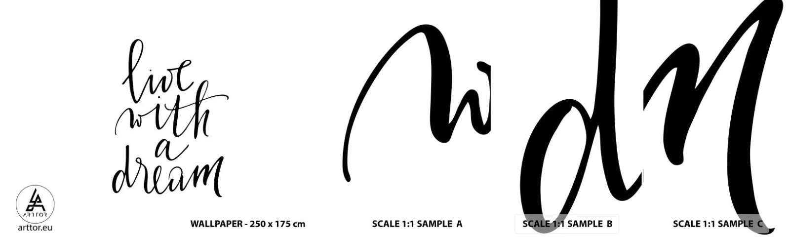 Prøve Fototapet Selvklæbende Deluxe Sticker - Of course - Typografi, Bekræftelse, Maxim - 100x30 cm