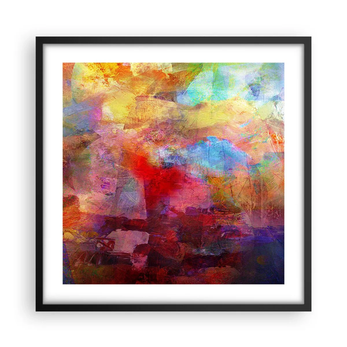 Plakat i sort ramme - Et kig ind i regnbuen - 50x50 cm
